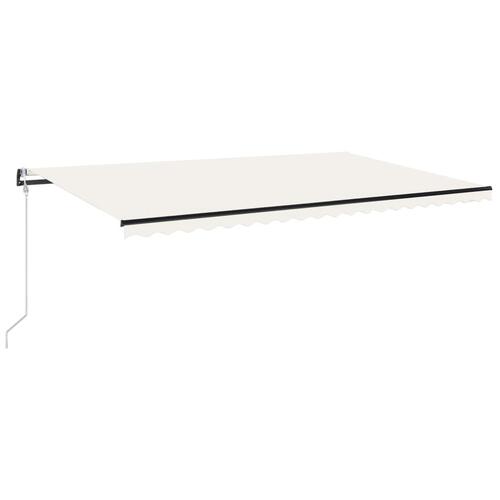Markise m. LED + vindsensor 500x300 cm automatisk cremefarvet