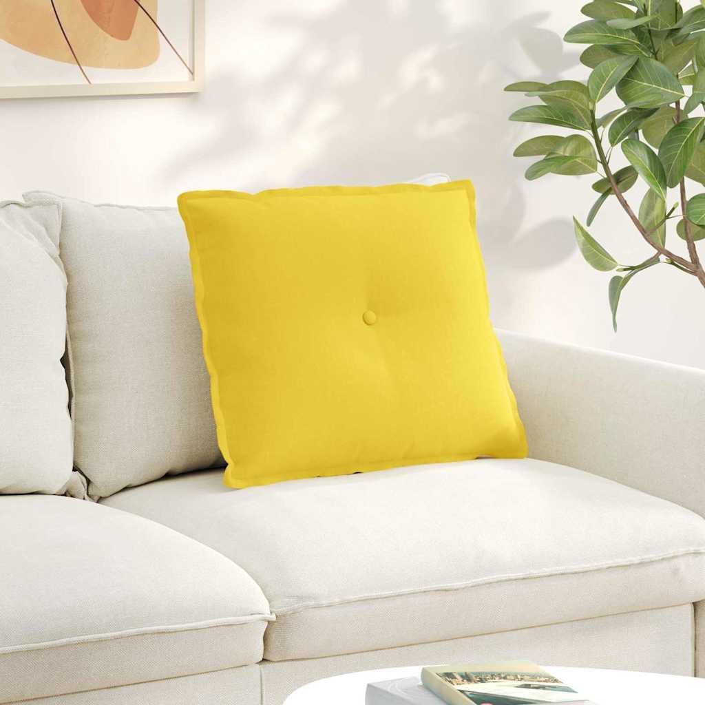 Rygpude Lys Gul 60 x 19 x 50 cm Stof billede