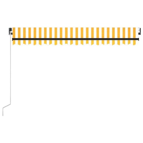 Markise m. LED-lys 400x350 cm manuel betjening gul og hvid