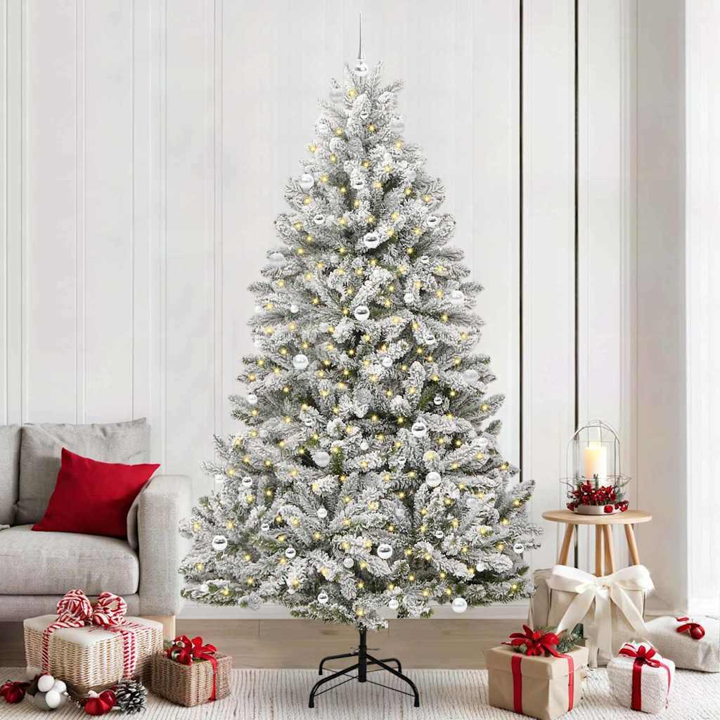 vidaXL Kunstigt juletræ 240 cm 300 LED'er Varm hvid PVC og Stål