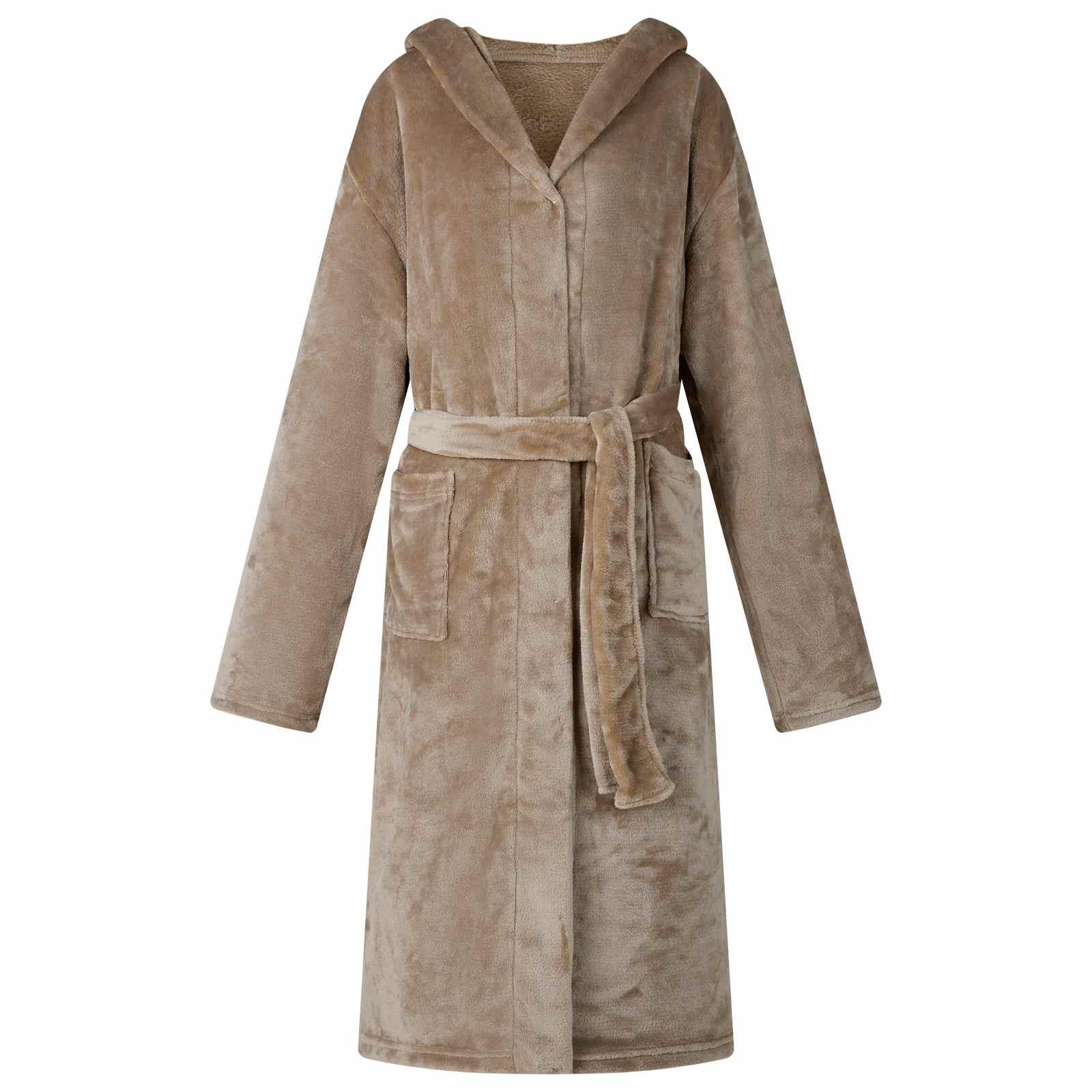 Badekåbe med hætte Camel xxxl Flannel billede