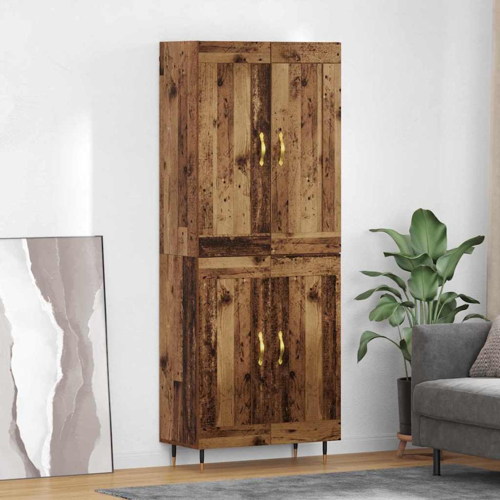 Highboard Gammelt træ 69,5 x 34 x 180 cm Konstrueret træ billede