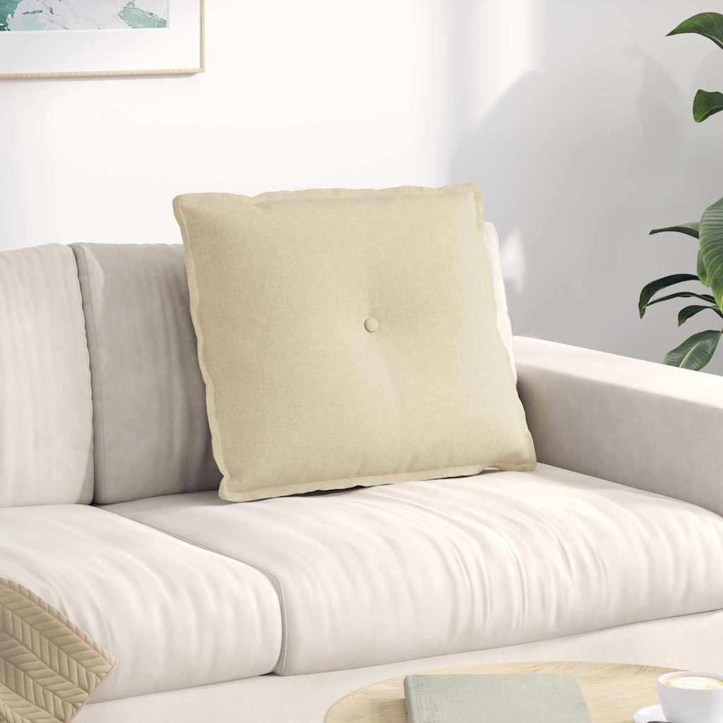 Rygpude Creme 60 x 19 x 50 cm Stof billede