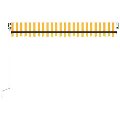 Markise 400x350 cm automatisk betjening gul og hvid