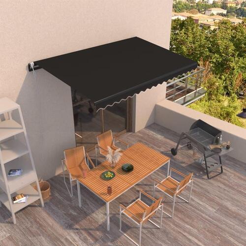 Markise 400x350 cm automatisk betjening antracitgrå