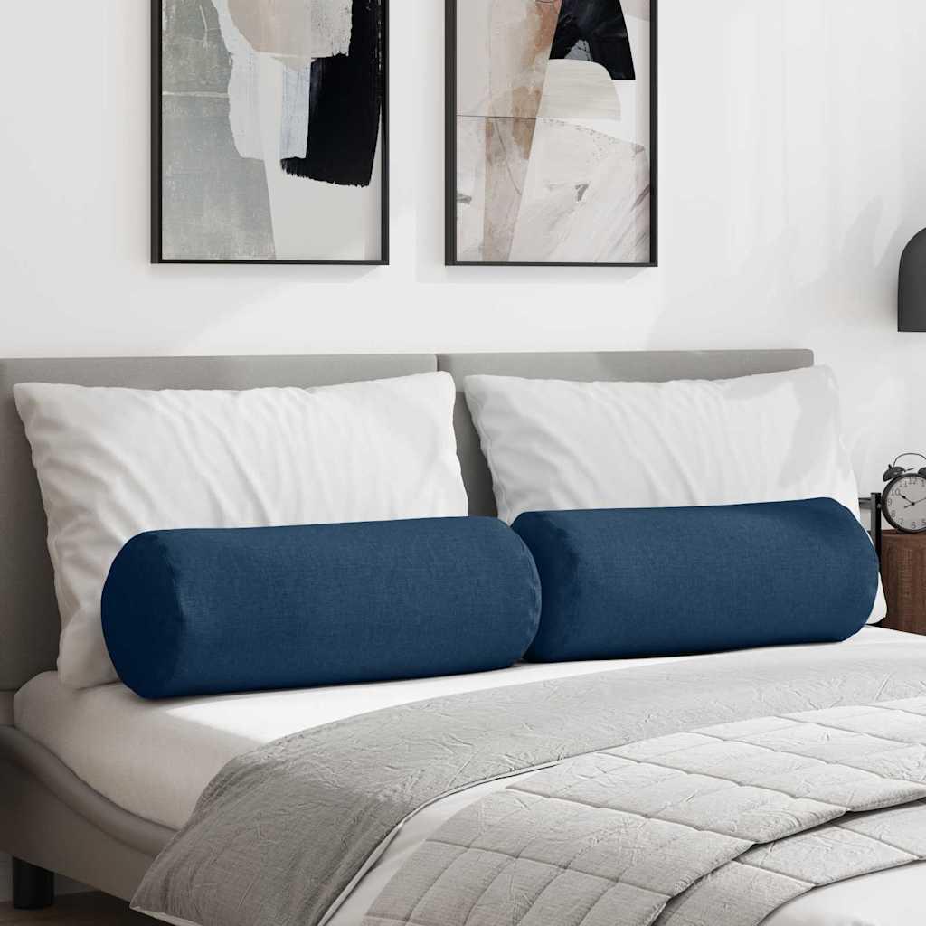 Bolsterpuder 2 stk Blå Ø 25 x 70 cm Stof billede