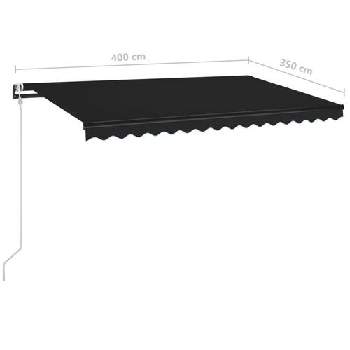 Markise 400x350 cm automatisk betjening antracitgrå