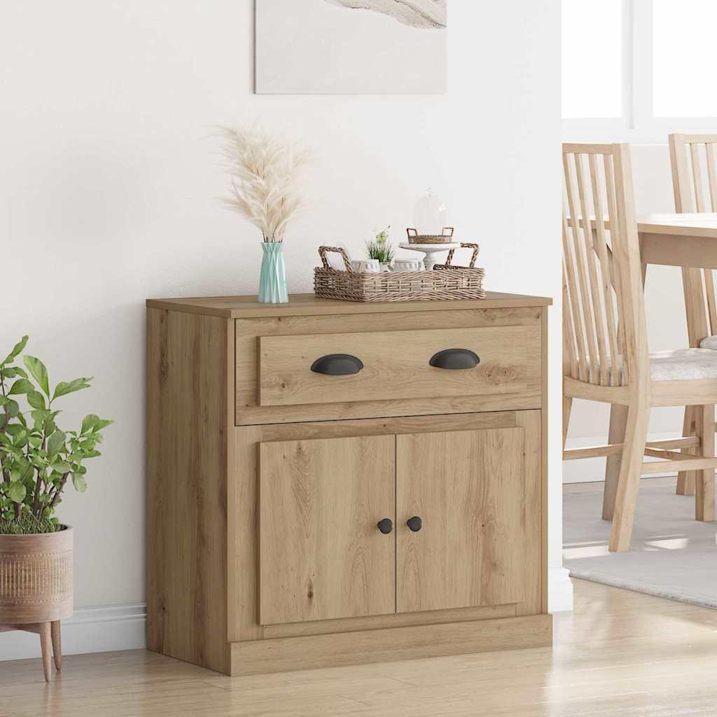 Highboard Artisan Egetræ 70 x 35,5 x 67,5 cm Konstrueret træ billede