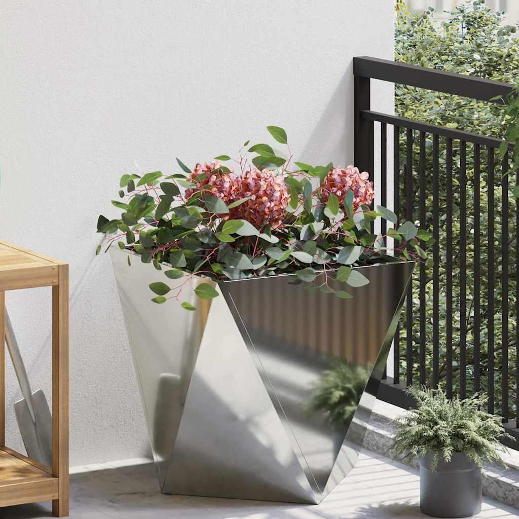 Plantekasse Sølv 50 x 50 x 50 cm Galvaniseret stål billede