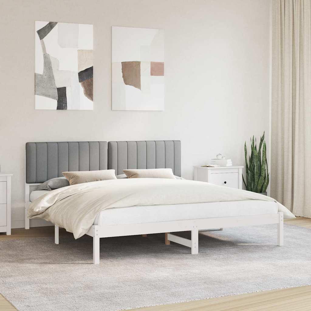 Sengestel med Polstret Hovedgavl Lysegrå 180 x 200 cm billede