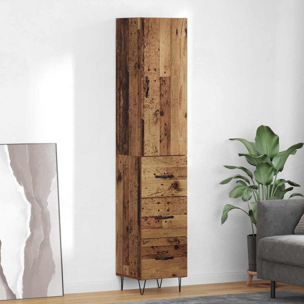 Highboard Gammelt træ 69,5 x 34 x 180 cm Konstrueret træ billede