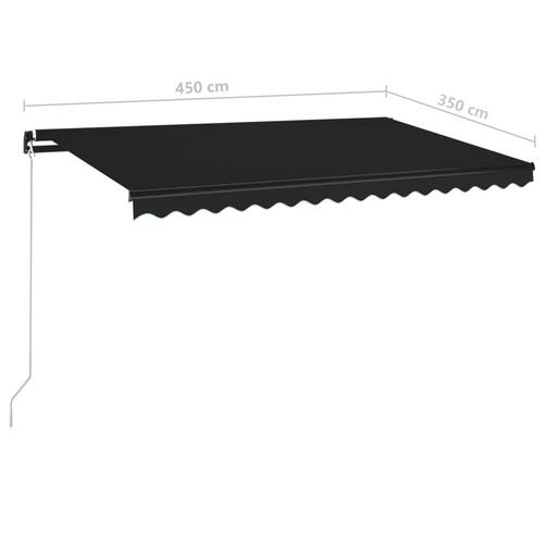 Markise 450x350 cm manuel betjening antracitgrå