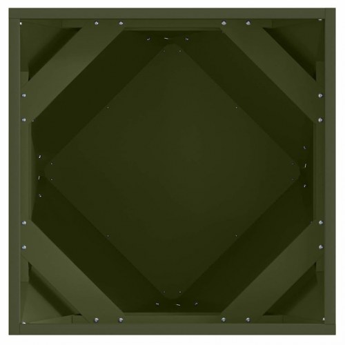 Plantekasse 2 stk. olivengrøn 50 x 50 x 50 cm stål