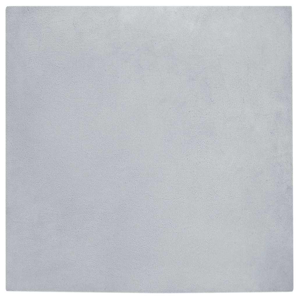 Faux Kanin Pels Tæppe Grå 120 x 120 cm Polyester billede