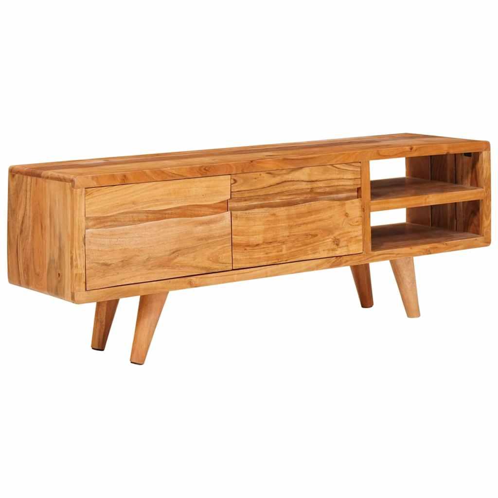 TV-skab med hylde Brun 110 x 30 x 40 cm Massivt Akacietræ billede