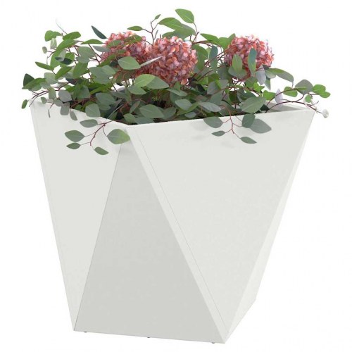 Plantekasse 2 stk. hvid 50 x 50 x 50 cm stål