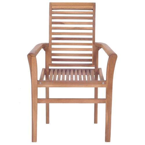 Spisebordsstole 2 stk. med beige hynder massivt teaktræ