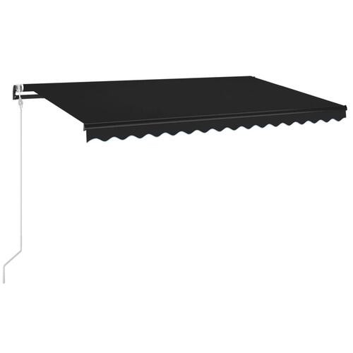 Markise m. LED + vindsensor 450x350 cm automatisk antracitgrå