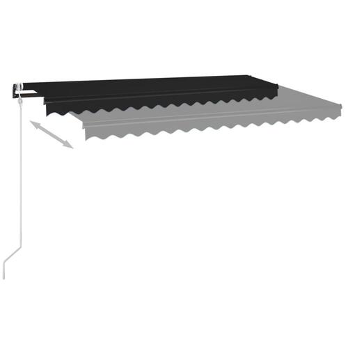 Markise m. LED + vindsensor 450x350 cm automatisk antracitgrå