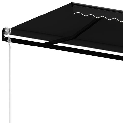 Markise m. LED + vindsensor 450x350 cm automatisk antracitgrå