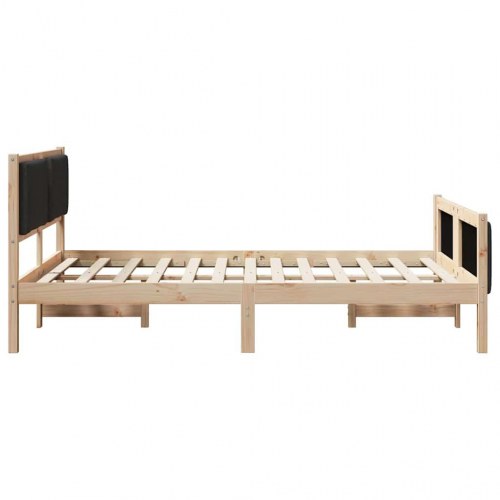 Sengestel med hovedgærde - sort - 135 x 190 cm