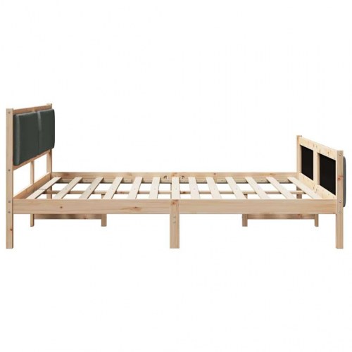 Sengestel med hovedgærde mørkegrå 180 x 200 cm