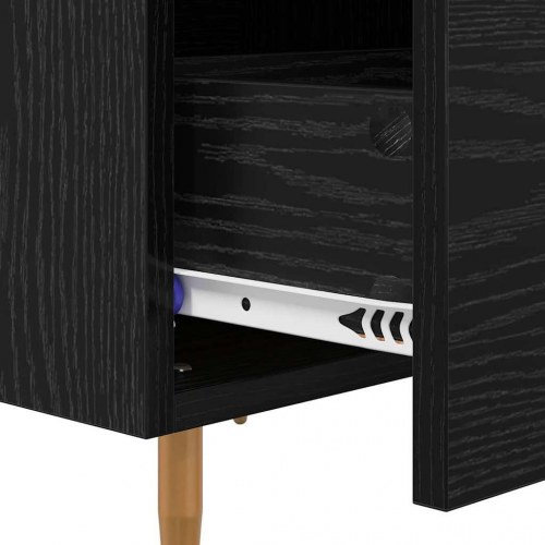Sengeborde 2 stk. i sort eg med skuffer - 40 x 35 x 47,5 cm