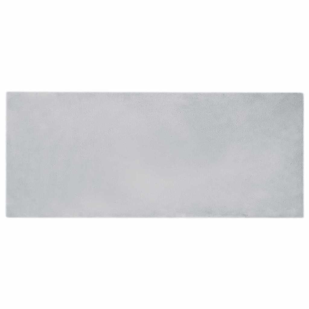 Faux Kanin Pels Tæppe Grå 80 x 200 cm Polyester billede
