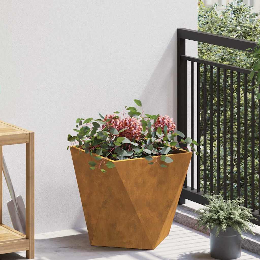 Plantekasse Rusten 40 x 40 x 40 cm Cortenstål billede