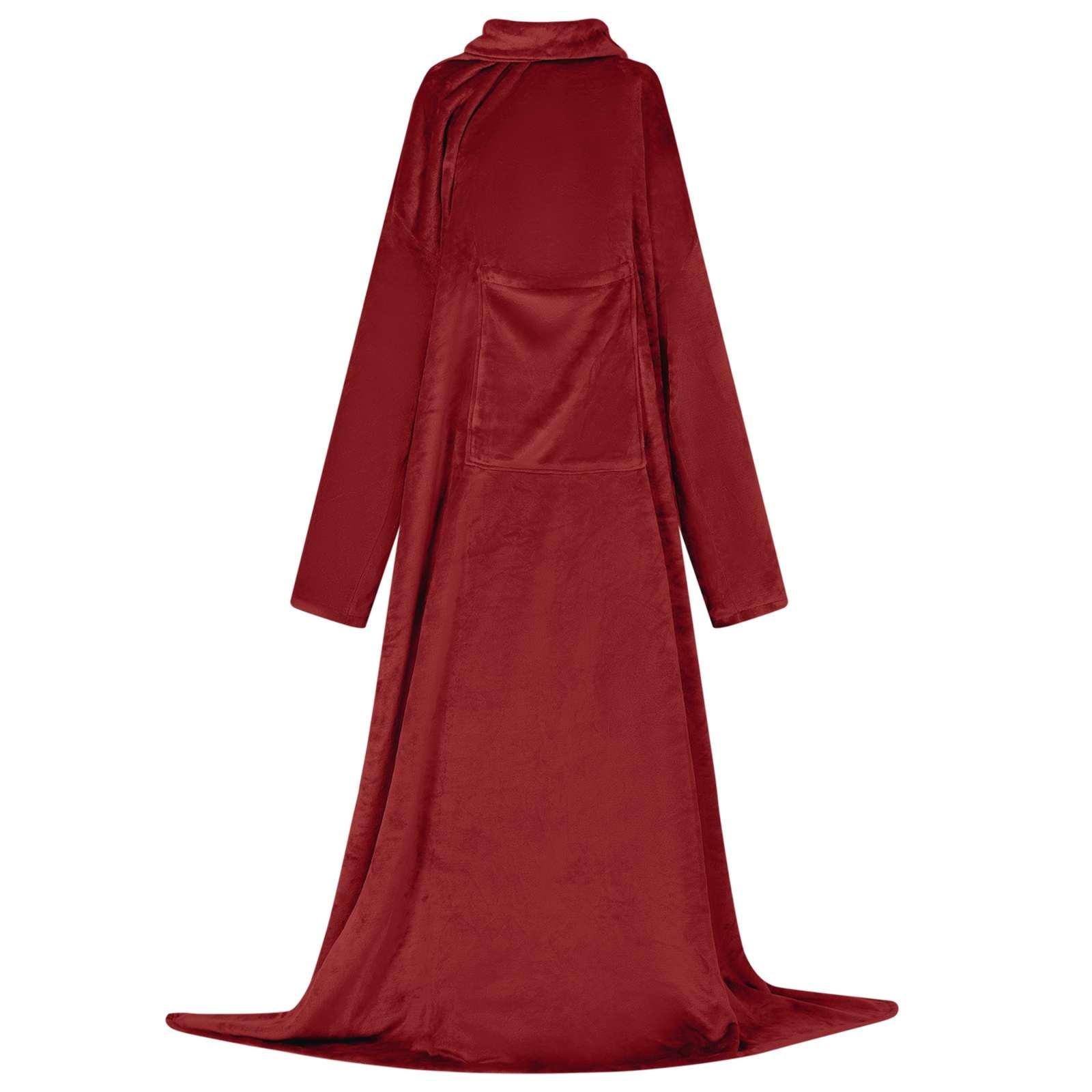 Tæppe-hoodie Bordeaux Rød Flannel billede