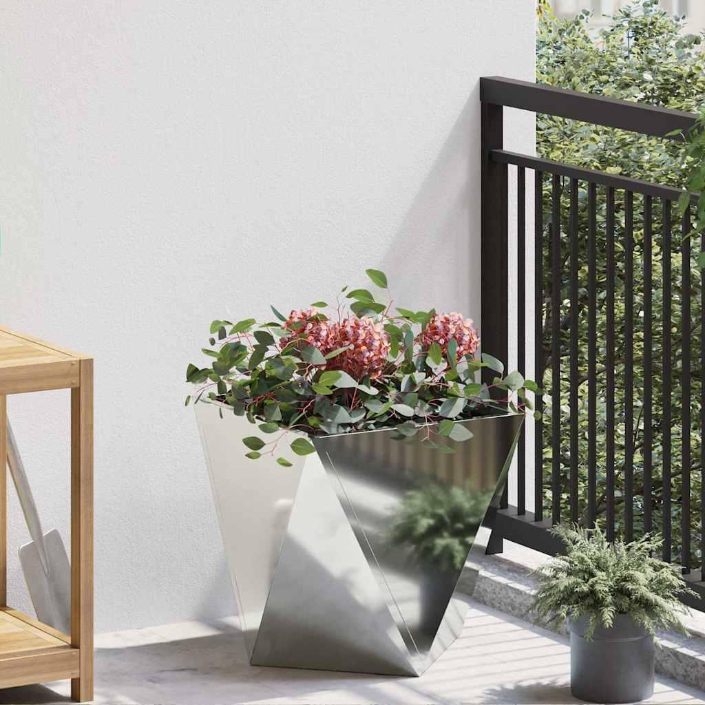 Plantekasse Sølv 40 x 40 x 40 cm Galvaniseret stål billede