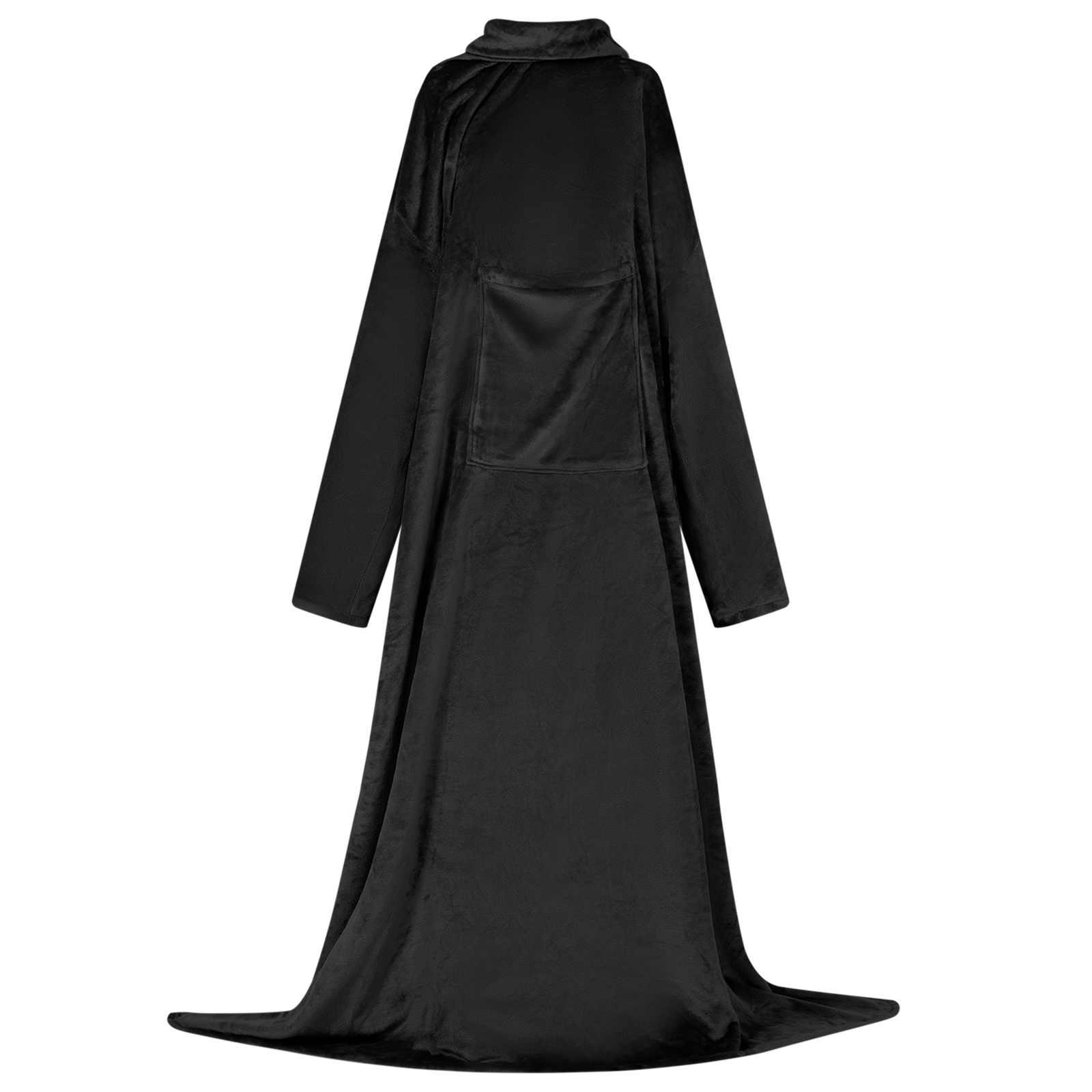 Tæppe-hoodie Sort Flannel billede
