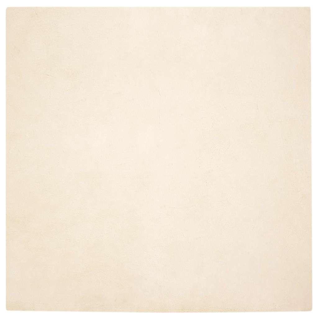 Faux Kanin Pels Tæppe Creme 240 x 240 cm Polyester billede