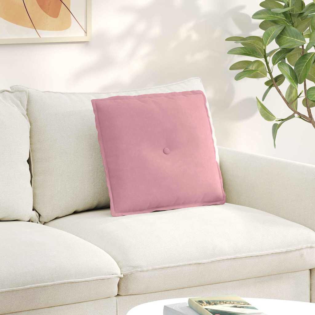 Rygpude Lyserød 50 x 45 cm Velourstof billede