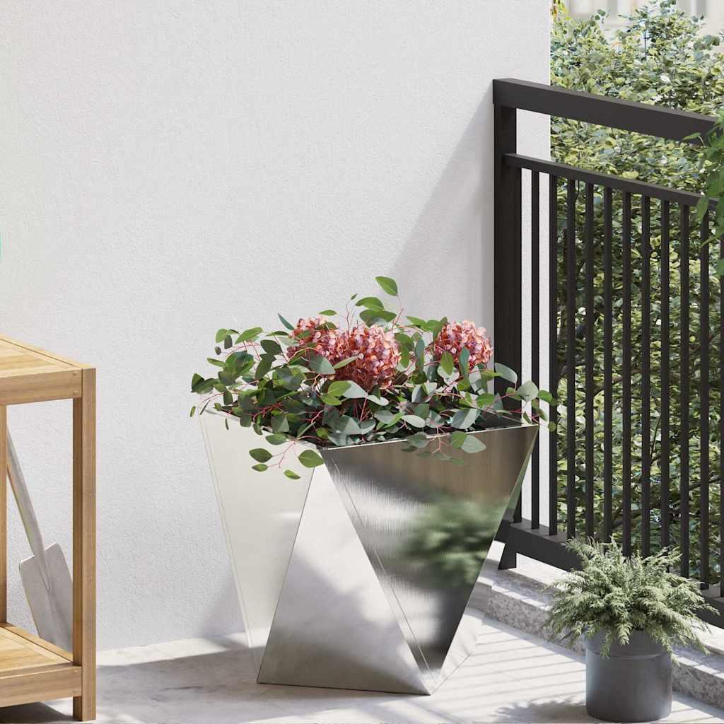 Plantekasse Sølv 40 x 40 x 40 cm Rustfrit stål billede