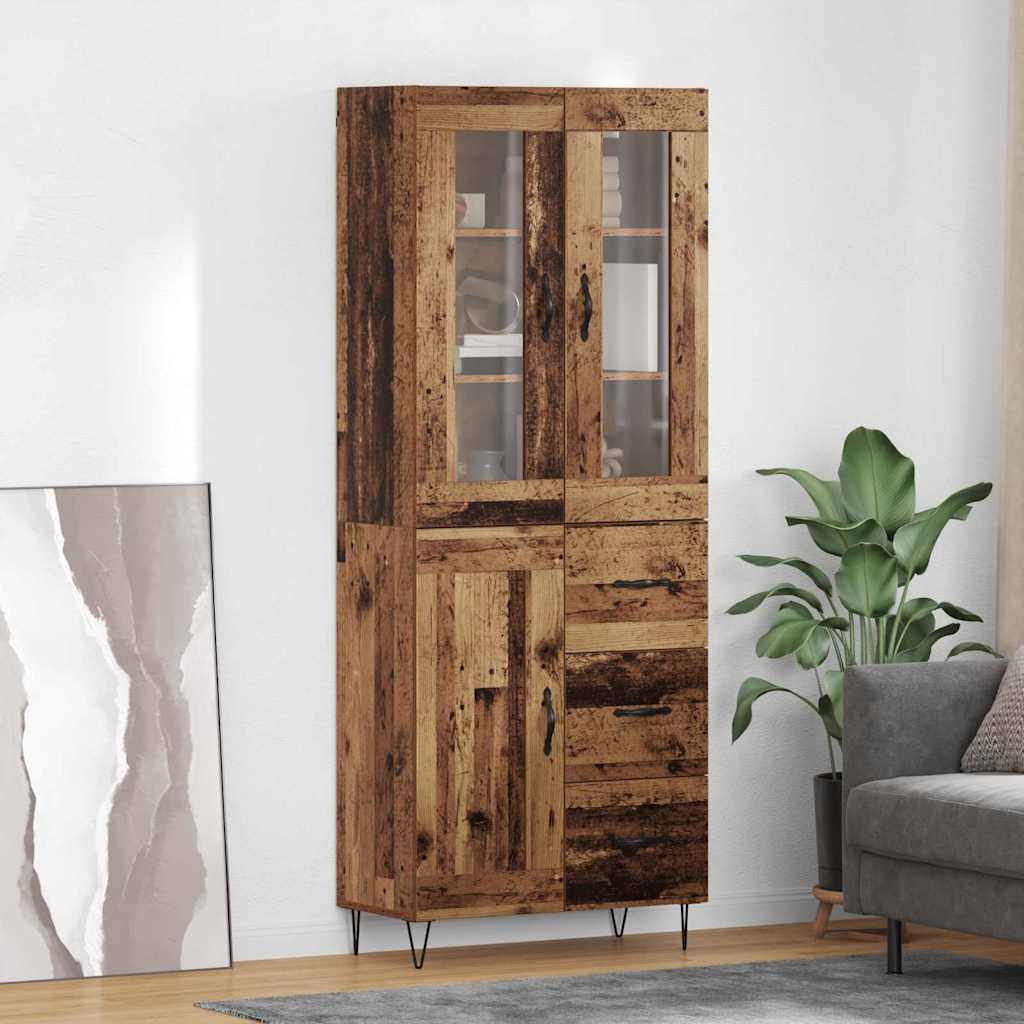 Highboard Gammelt træ 69,5 x 34 x 180 cm Konstrueret træ billede