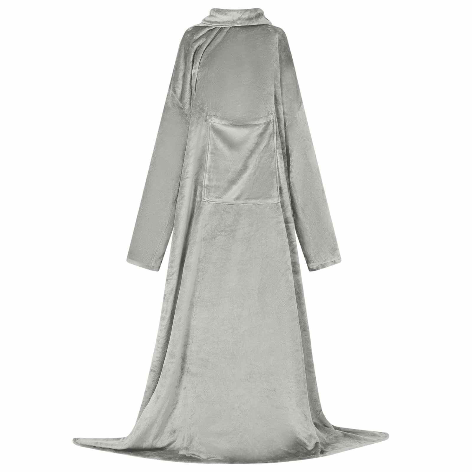 Tæppe-hoodie Grå Flannel billede