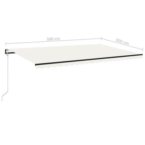 Markise 500x350 cm automatisk betjening cremefarvet