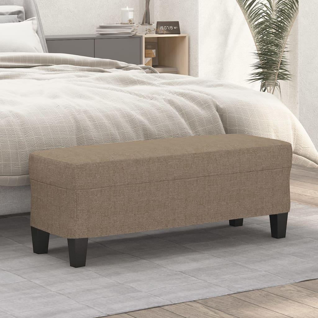 Bænk 100x35x41 cm stof gråbrun billede
