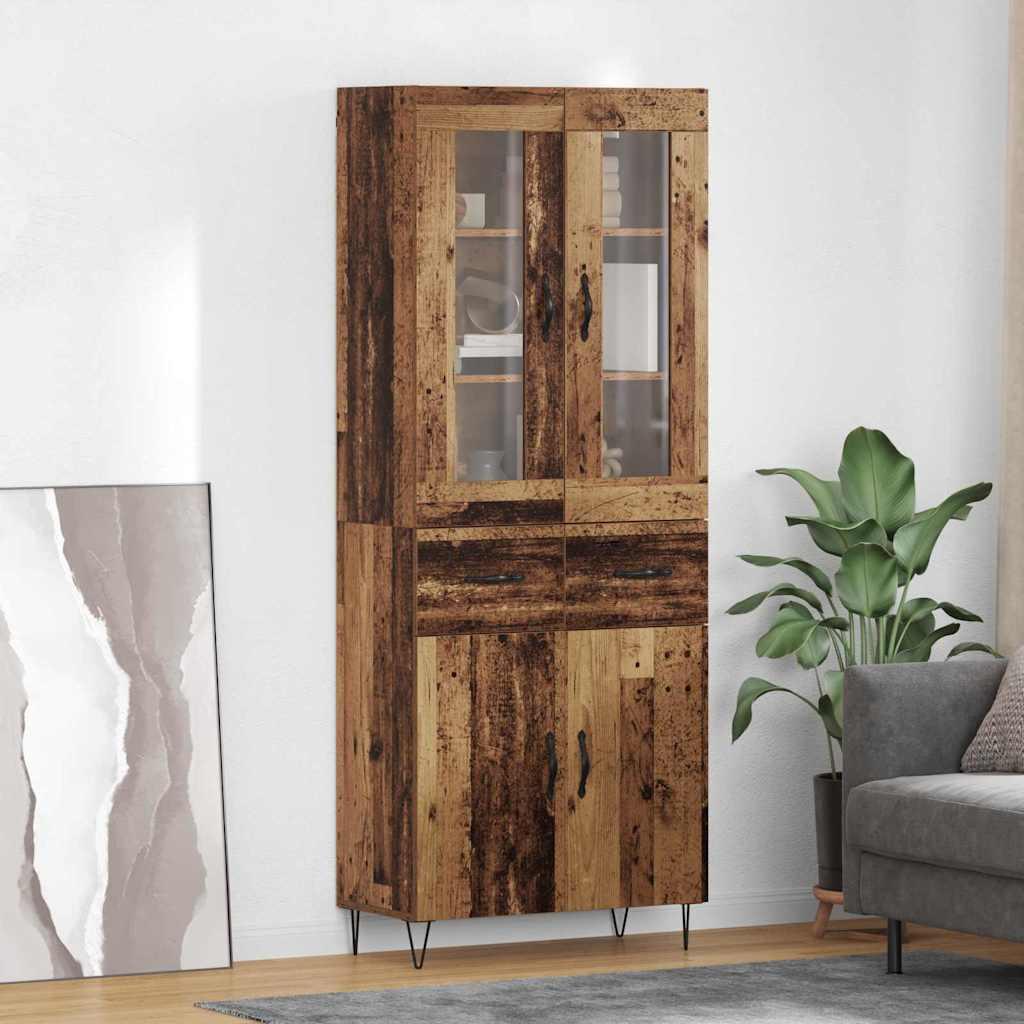 Highboard Gammelt træ 69,5 x 34 x 180 cm Konstrueret træ billede