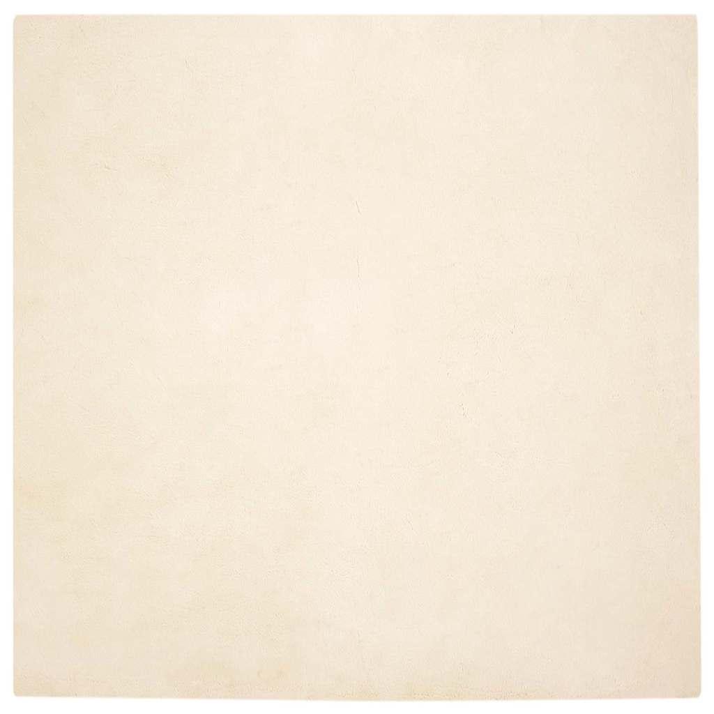 Faux Kanin Pels Tæppe Creme 160 x 160 cm Polyester billede