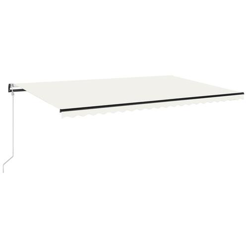 Markise m. LED + vindsensor 500x350 cm automatisk cremefarvet