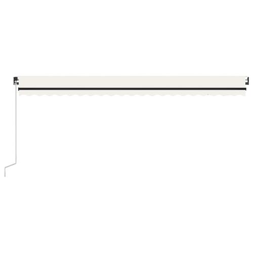 Markise m. LED + vindsensor 500x350 cm automatisk cremefarvet