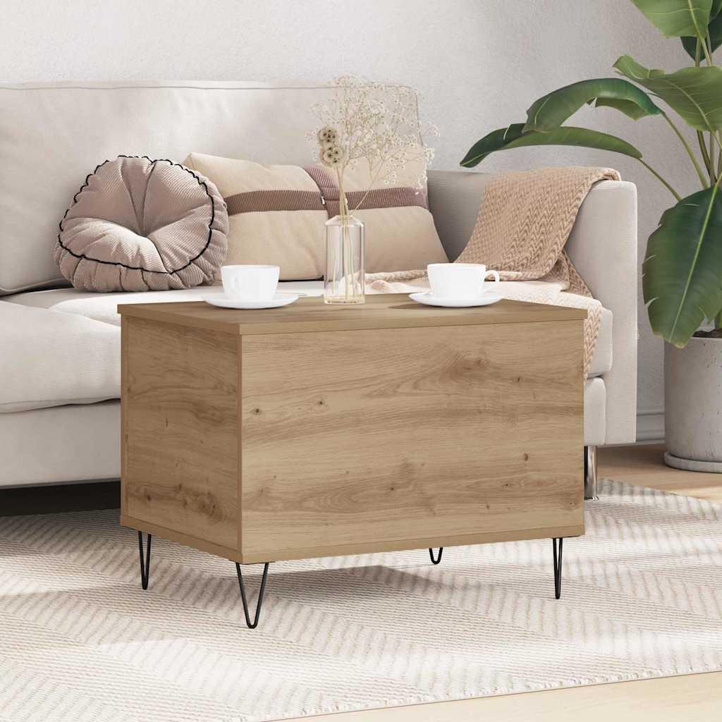Sofabord Artisan Egetræ 60 x 44,5 x 45 cm Konstrueret træ billede