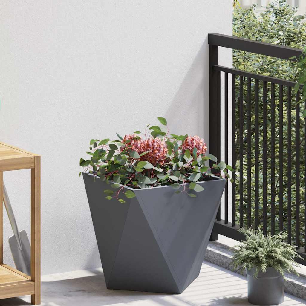 Plantekasse Antracit 40 x 40 x 40 cm Stål billede