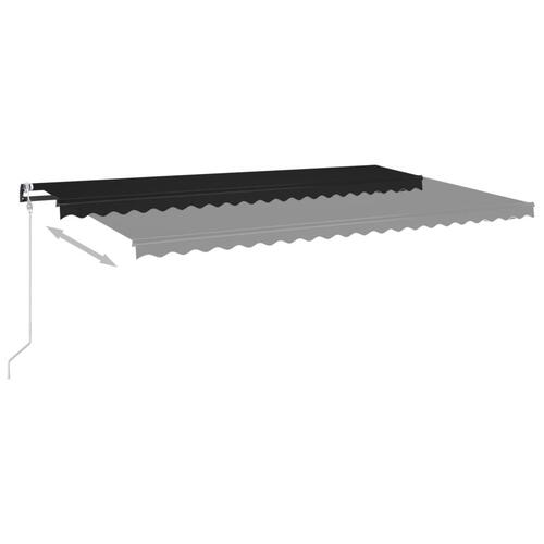 Markise m. LED + vindsensor 500x350 cm automatisk antracitgrå