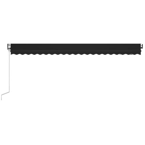 Markise m. LED + vindsensor 500x350 cm automatisk antracitgrå