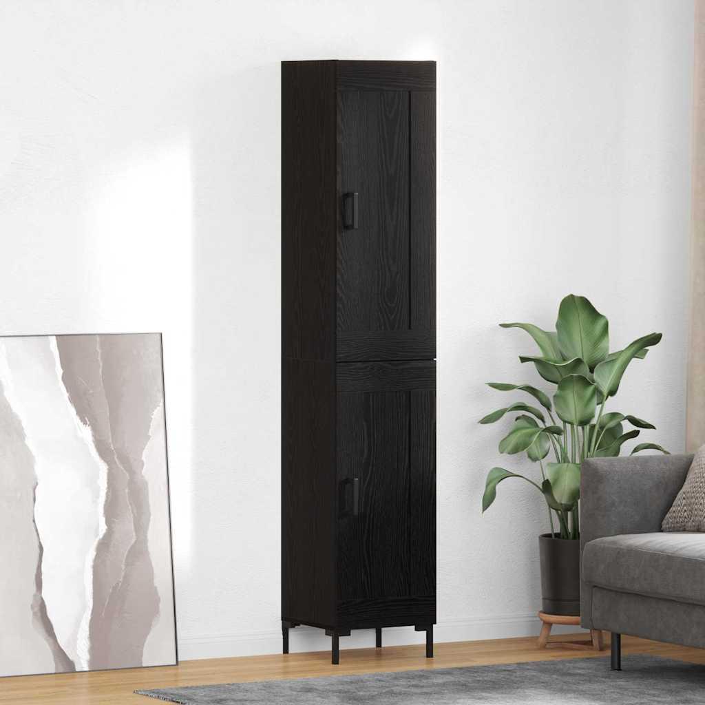 Highboard Sort eg 34,5 x 34 x 180 cm Konstrueret træ billede