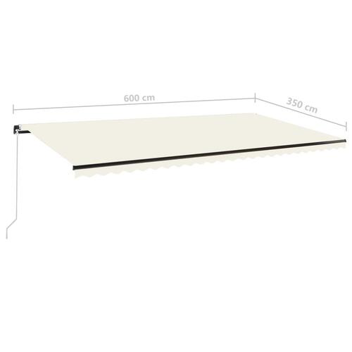 Markise 600x350 cm manuel betjening cremefarvet