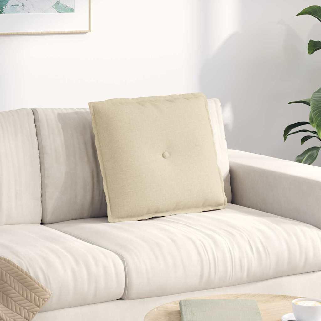Rygpude Creme 50 x 19 x 45 cm Stof billede